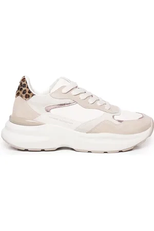 Crime london Sko, Dame, Hvid, 39 EU, Læder, Animal Print Sneakers