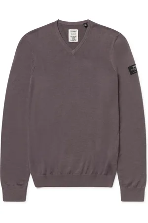 ECOALF Strik, Herre, Lilla, L, Uld, Uldblanding V-hals Sweater