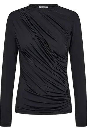 Co`Couture Top, Dame, Sort, M, Elegant Draperet Tee Bluse
