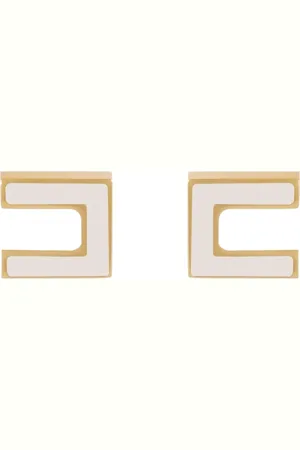 Elisabetta Franchi Tilbehør, Dame, Hvid, ONE SIZE, Double C Metal Øreringe