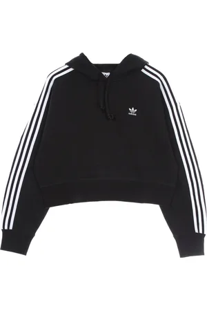 adidas Sweathshirts & Hoodies, Dame, Sort, 2XL, Bomuld, Sort Crop Hættetrøje