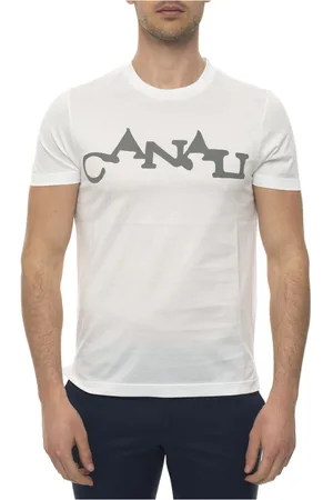 CANALI Top, Herre, Hvid, 4XL, Tyl, Kortærmet T-shirt med rund hals