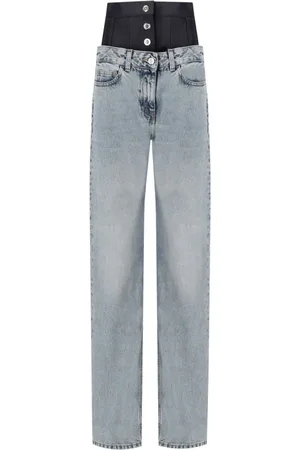 Elisabetta Franchi Jeans, Dame, Blå, W28, Denim, Lyseblå denimjeans med korset