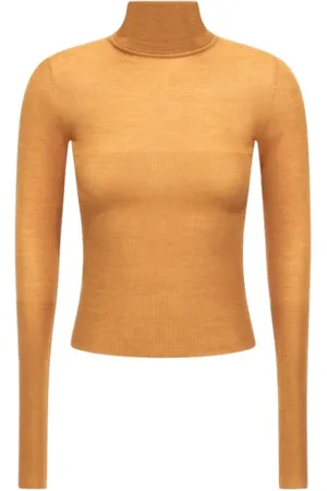 Roberto Cavalli Strik, Dame, Gul, M, Uld, Gul Finstrik Turtleneck Sweater
