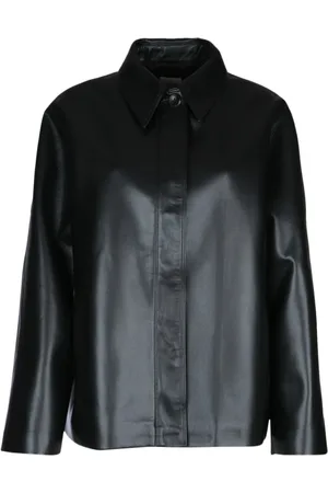 Calvin Klein Jakke, Dame, Sort, XS, Læder, Regen Læderjakke