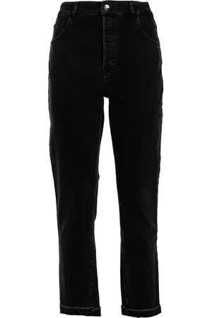 Liu Jo Jeans, Dame, Sort, W28, Bomuld, Straight Jeans med ankeldetalje