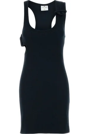 Courrèges Kjole, Dame, Sort, S, Bomuld, Stilfuld Sort Bomulds Mini Kjole
