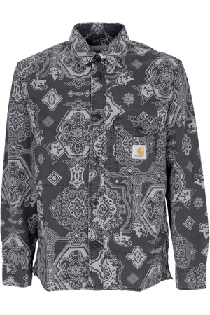 Carhartt Skjorte, Herre, Sort, M, Bomuld, Langærmet skjorte med barokprint