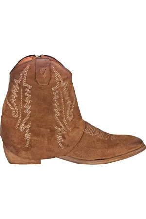 Zoe Sko, Dame, Brun, 39 EU, Læder, Vintage Texan Ruskind Ankelstøvler