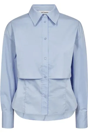 Co`Couture Bluser & Skjorter, Dame, Blå, L, Bomuld, Lyseblå Dobbeltlags Bluse Sandy