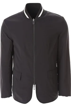 Emporio Armani Jakke, Herre, Sort, M, Uld, Reversibel sort blazer med lynlåslukning