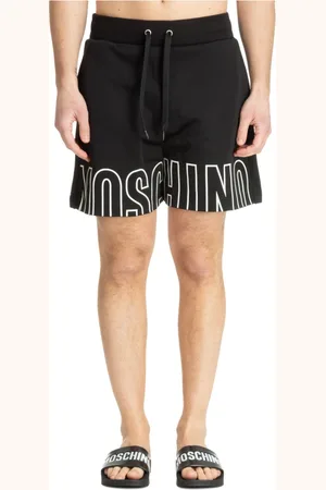 Moschino Shorts, Herre, Sort, M, Bomuld, Mønstret Snørelukning Track Shorts med Logo