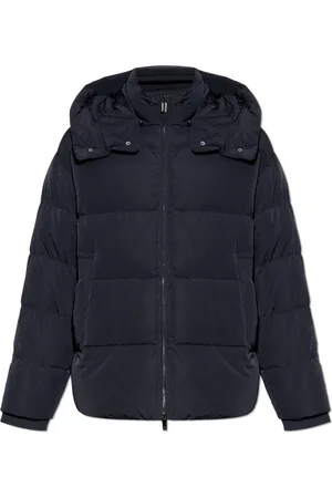 Emporio Armani Jakke, Herre, Blå, 2XL, Nylon, Full-zip vandafvisende quiltet ottoman nylon dunjakke