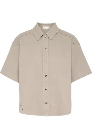 Karen by Simonsen Bluser & Skjorter, Dame, Grå, XL, Uld, Stilfuld Skjorte Bluser Flint