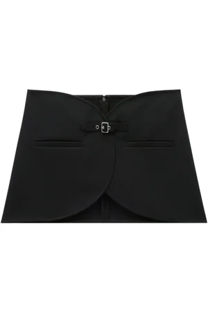 Courrèges Nederdel, Dame, Sort, S, Polyester, Ellipse Twill Mini Skirt