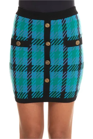 Suncoo Nederdel, Dame, Blå, M, Uld, Tartanternet Miniskirt