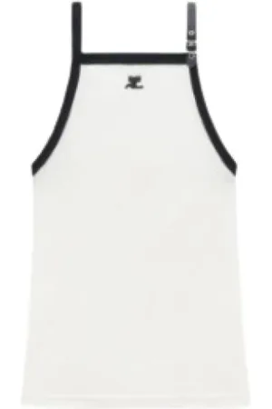 Courrèges Top, Dame, Hvid, XS, Bomuld, Fashion Tank Top Coqueline Mode
