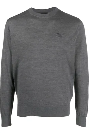 Dsquared2 Strik, Herre, Grå, M, Uld, Rundhalset strikpullover
