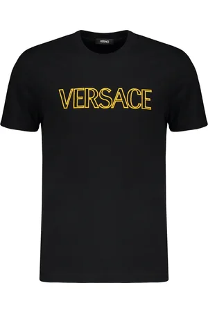 VERSACE Top, Herre, Sort, L, Bomuld, Broderet Logo Bomuld T-shirt