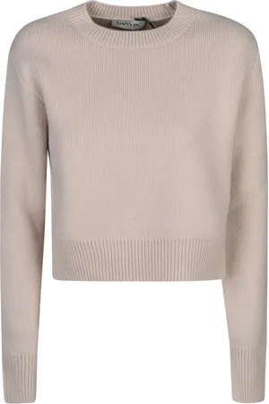 Lanvin Strik, Dame, , XS, Uld, Neutral Strikket Jumper