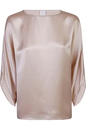 ELEVENTY Bluser & Skjorter, Dame, , M, Satin, Bluse med bådudskæring
