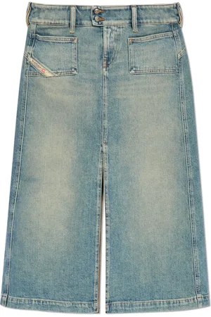 Diesel Nederdel, Dame, Blå, W28, Bomuld, Skirt De-Hush-Mid