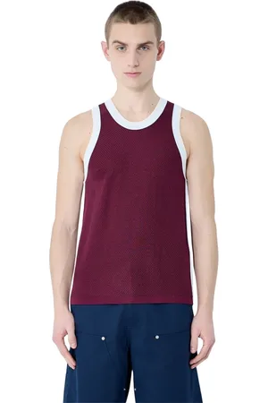 WALES BONNER Top, Herre, Rød, L, Uld, Kontrast Trim Rio Tank Top