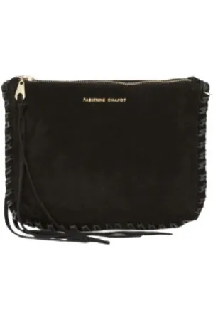 Fabienne Chapot Taske, Dame, Sort, ONE SIZE, Uld, Lucky Skuldertaske med Frynsedetaljer