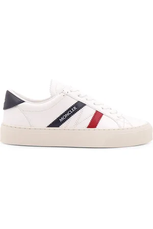 Moncler Sko, Dame, Hvid, 38 1/2 EU, Læder, Monaco2 Læder Sneakers