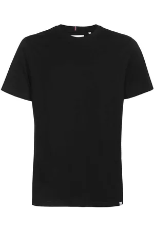 Les Deux Top, Herre, Sort, XS, Bomuld, Bomulds T-shirt med Rund Hals og Trikolore Detalje