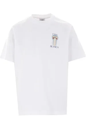 Casablanca Top, Herre, Hvid, M, Bomuld, Bomulds hvid T-shirt med La Colomne print
