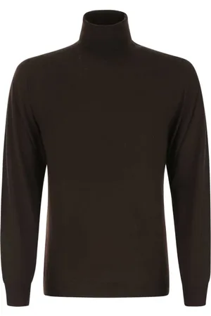 FEDELI Strik, Herre, Brun, 2XL, Uld, Derby Superfine Uld Turtleneck