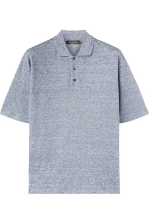 Loro Piana Top, Herre, Blå, L, Bomuld, Blå Oversized Polo Shirt
