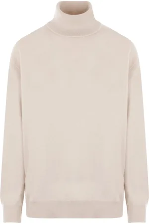 Brunello Cucinelli Strik, Dame, , XS, Uld, Uld Turtleneck med Høj Hals og Ribkanter
