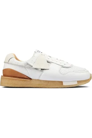 Clarks Sko, Dame, Hvid, 39 1/2 EU, Læder, Læder Sneakers