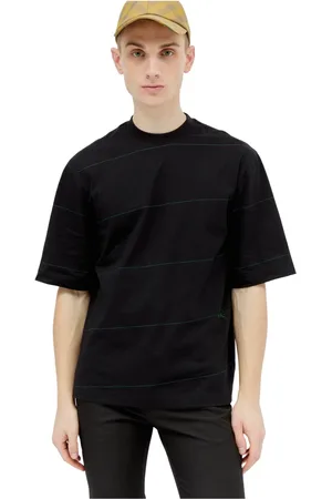 Burberry Top, Herre, Sort, M, Bomuld, Stribet bomulds T-shirt