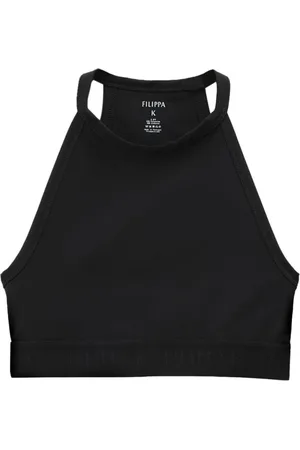 Filippa K Top, Dame, Sort, S, Nylon, Lagdelt sort top med høj hals og racerback