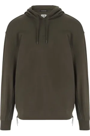 C.P. Company Sweathshirts & Hoodies, Herre, Grøn, XL, Bomuld, Stretch Cotton Hættetrøje med Logo
