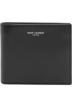 Saint Laurent Tilbehør, Herre, Sort, ONE SIZE, Sort Kalveskind Pung med Kæde