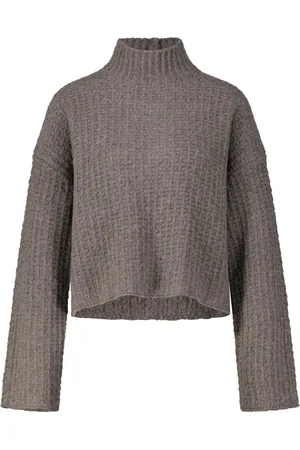 Loulou Studio Strik, Dame, Grå, S, Uld, Cozy Knit Sweater Kris med rullekrave