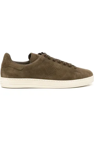 Tom Ford Sko, Herre, Grøn, 42 EU, Suede, Suede Sneakers Made in Italy