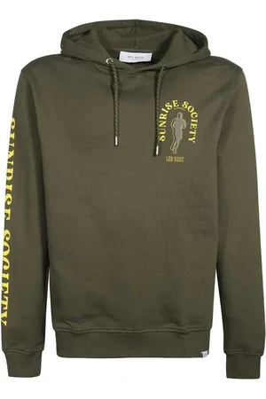 Les Deux Sweathshirts & Hoodies, Herre, Grøn, M, Bomuld, Hoodie med print