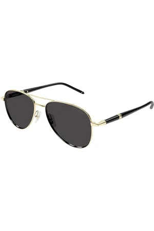 Montblanc Tilbehør, unisex, Gul, 57 MM, Uld, Solbriller Mb0345S