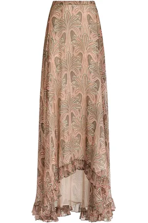 Etro Nederdel, Dame, Flerfarvet, S, Polyester, Lang silkenederdel