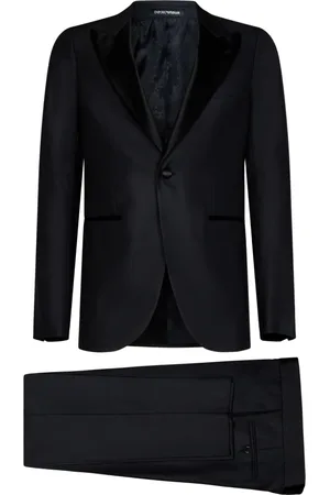 Emporio Armani Jakkesæt, Herre, Sort, XL, Uld, Single Breasted Suit