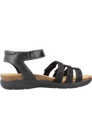Clarks Sko, Dame, Sort, 37 EU, Læder, April Dove Flat Sandaler