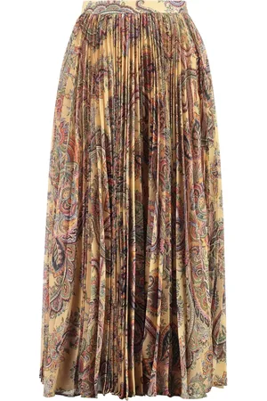 Etro Nederdel, Dame, Flerfarvet, 2XS, Polyester, Printet Plisseret Nederdel
