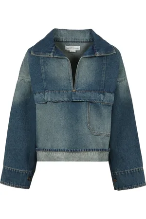 Victoria Beckham Jakke, Dame, Blå, 2XS, Denim, Denim Top med Frontlomme
