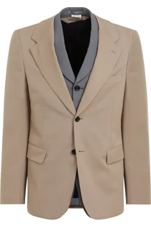 Comme des Garçons Jakke, Herre, Brun, M, Uld, Lagdelt Uldjakke
