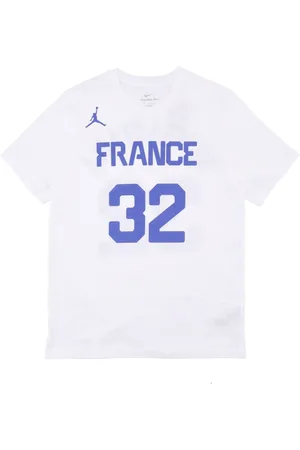Jordan Top, Herre, Hvid, XL, Bomuld, Frankrig Basketball Tee Nr. 32 Wembanyama